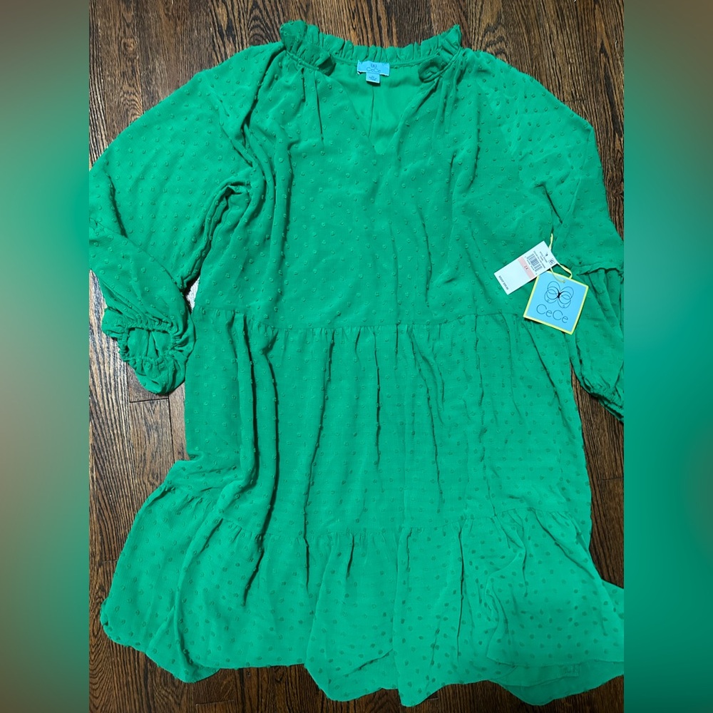 CeCe Emerald Textured Dress